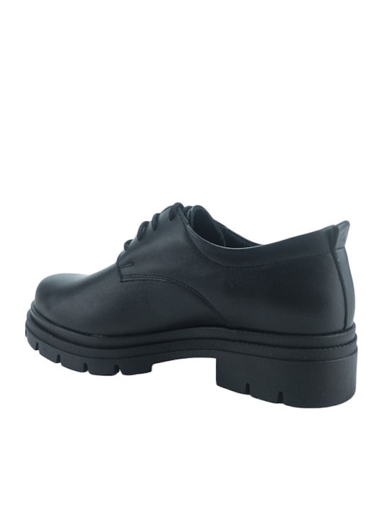 Women's Leather Derby Shoes Black