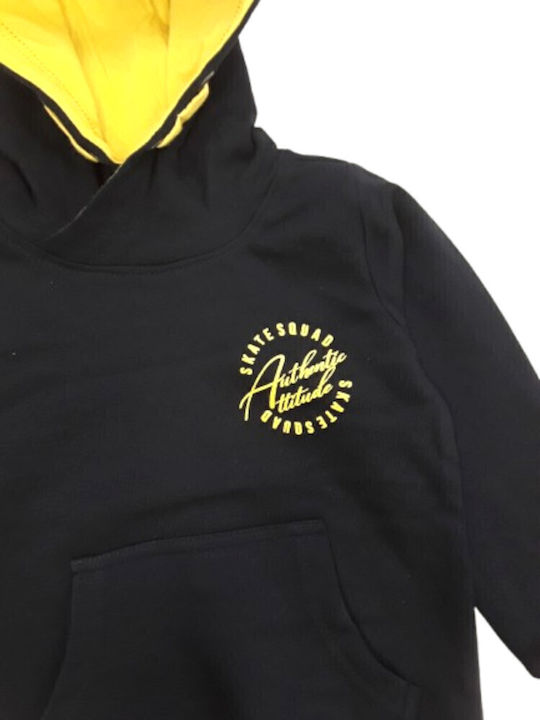 Venere Kids Sweatshirt with Hood and Pockets Black