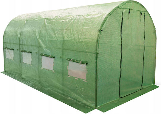 Garden Greenhouse Tunnel Type Metal Frame 250x400cm 10sqm Additional Window At Back