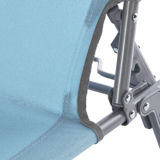 Șezlong Pliant Sersimo 186 X 56 Cm Plajă Grădină Albastru Capacitate 110kg