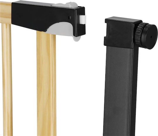 Safety Gate Stairs Adjustable Wooden Steel Frame 82-89cm Black Brown