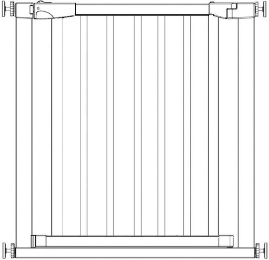 Safety Gate Stairs Adjustable Wooden Steel Frame 75-82cm Black Brown