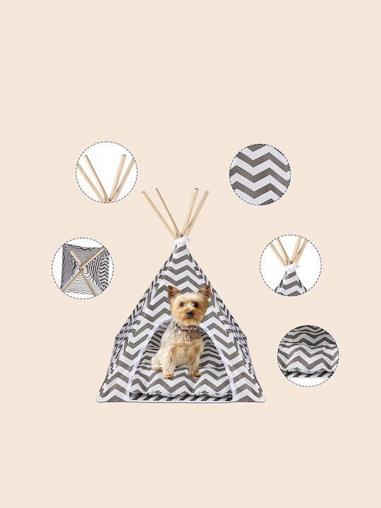 Indoor Tent Dogs Cats Rabbits Gray White 50x40x60cm