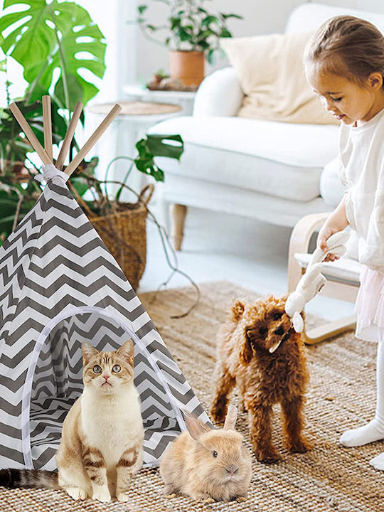 Indoor Tent Dogs Cats Rabbits Gray White 50x40x60cm