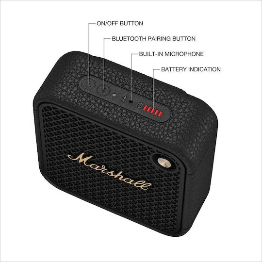 Marshall Willen II Waterproof Bluetooth Speaker 10W with Battery Life up to 17 hours Black