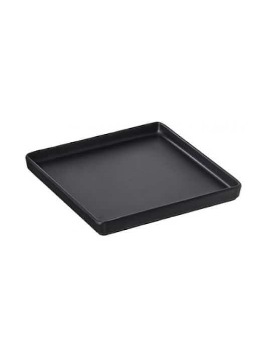 Leone Plate Shallow made of Melamine Black 12pcs