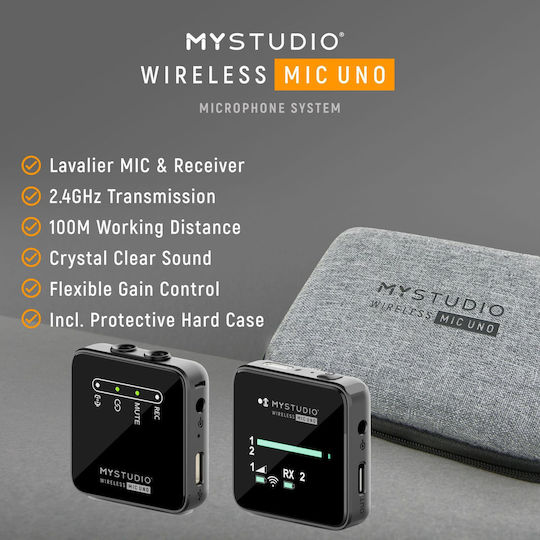EasyPix MyStudio Wireless Microphone Πέτου, Clip On