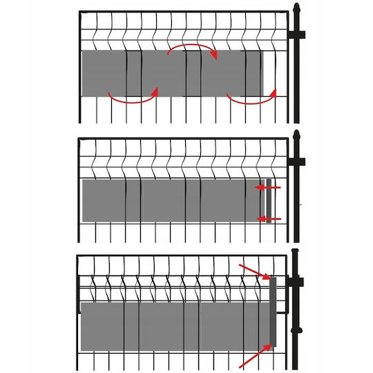 Bandă de Împrejmuire pentru Gard de Grădină din PVC 5cm Gri