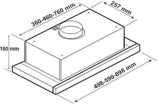 TurboAir TT14 LX/WH/A/60 Sliding Vent Hood 60cm White
