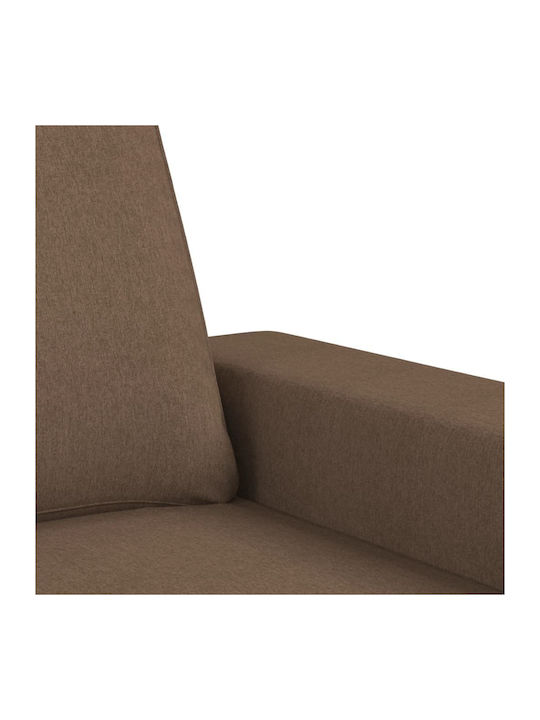 Living Room Furniture Set 2-Seater & 2-Seater & Stool Brown