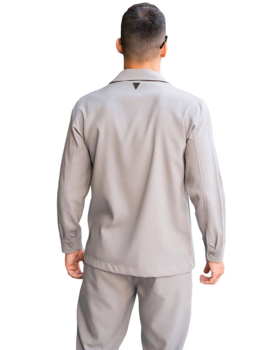 Дълъг Ръкав Overshirt Сив