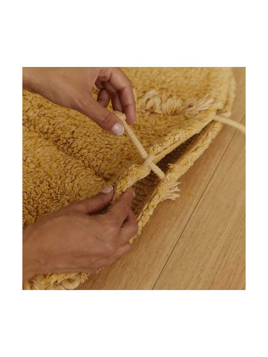 Lorena Canals Kinder Teppich Gelb Rund mit Durchmesser 100cm