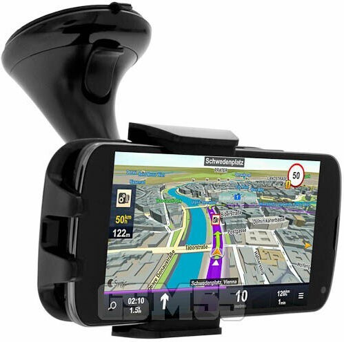 Black Rotary Car Holder Smartphone Suction Cup Mount