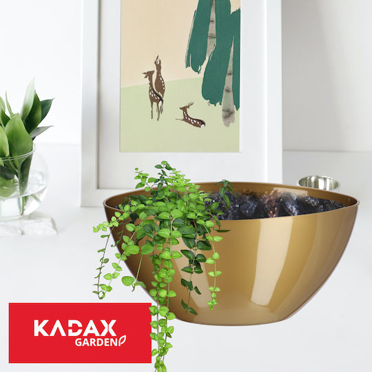 Kadax Blumentopf 30cm Oval Pflanze Kunststoff Gold