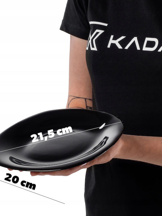 Kadax Dessert Plate 21cm Cake Plates Black Set 3