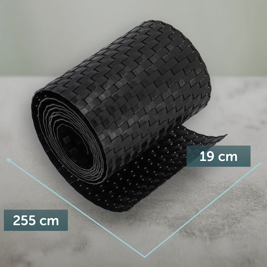 Kadax Black Mesh & Shade Fabric Fencing Panels 19cm 2.55m Fence Cover