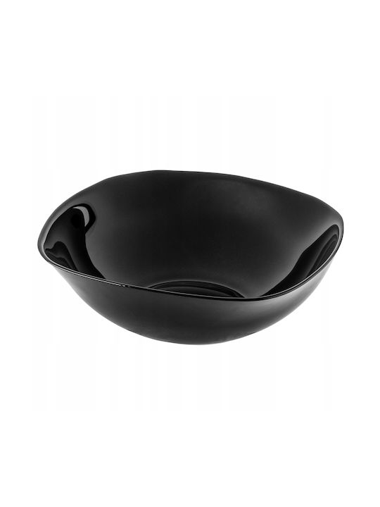 Kadax 6x Salad Bowl 19cm Glass Bowls Soup Snacks Set Black