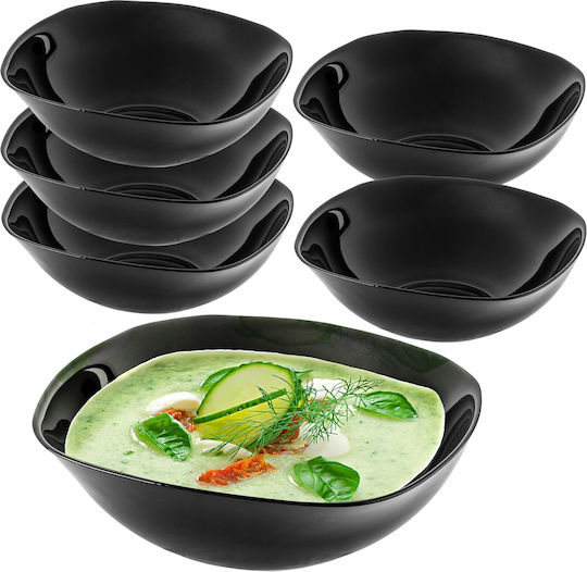 Kadax 6x Salatschüssel 19cm Glasschalen Suppen Snacks Set Schwarz