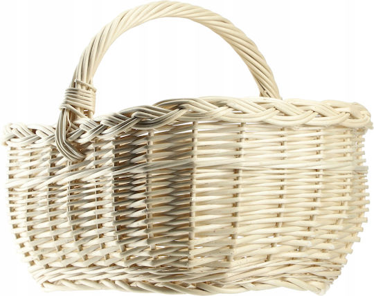Kadax Wicker Basket Mushrooms Shopping Picnic Fruits White Large