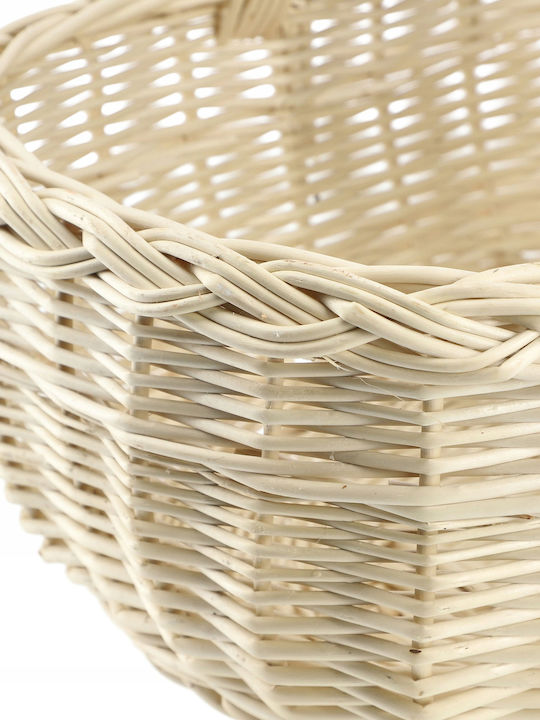 Kadax Wicker Basket Mushrooms Shopping Picnic Fruits White Large
