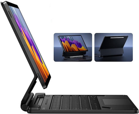 Samsung Galaxy Tab S7 S8 Dexnor Magnetic Keyboard Case with Touchpad Black