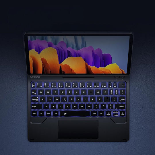 Samsung Galaxy Tab S7 S8 Dexnor Magnetic Keyboard Case with Touchpad Black