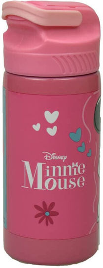 Alouette Kinderflasche Minnie Rostfreier Stahl mit Strohhalm Rosa 500ml