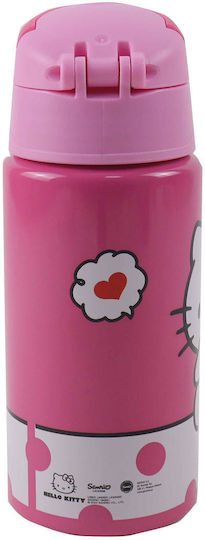 Gim Kids Water Bottle Hello Kitty Aluminium with Straw Flip 500ml