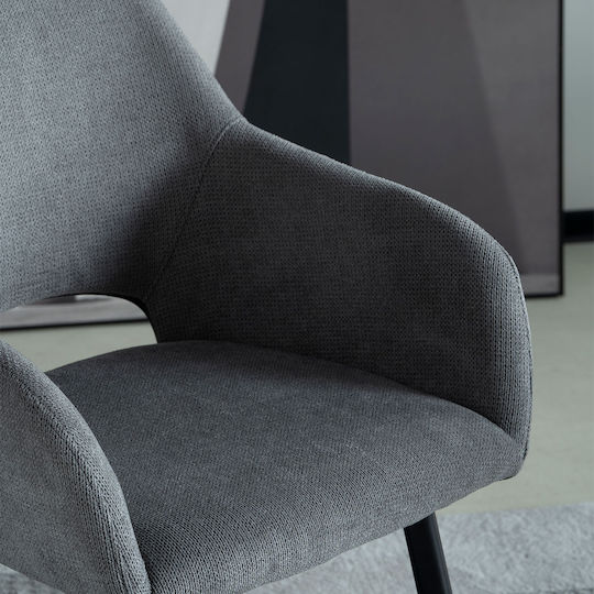 Tiyana Dining Room Fabric Armchair Grey 60.5x55x83cm