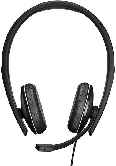Epos Adapt 165 USB-C II На ушите Мултимедийни слушалки с микрофон и връзка 3,5 мм жак / USB-C в Черен цвят