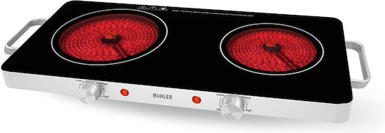 Muhler Ceramic Countertop Double Burner White