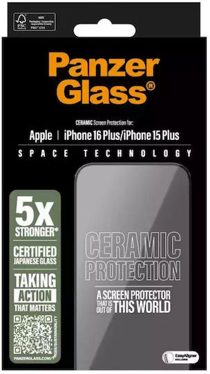 Panzerglass Ceramic Screen Protector Iphone 16 Plus 15 Plus 6.7" Ultra-wide Fit 2855