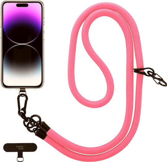 Happycase Universal Αποσπώμενο Λουράκι Λαιμού Θήκες Κινητών Smartphones Πάχος 10mm Pink 8719246455322 123697