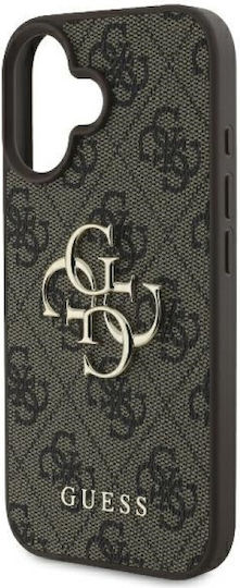 Guess 4g Big Logo Back Cover Synthetic Leather Brown (iPhone 16)