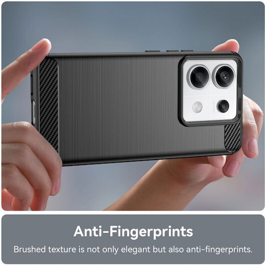 Hurtel Carbon Umschlag Rückseite Silikon Schwarz (Redmi Note 13 Pro 4G / Poco M6 Pro 4G)