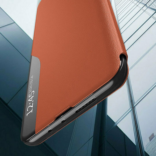 Techsuit Efold Book Plastic / Synthetic Leather Orange (Redmi Note 13 4G)