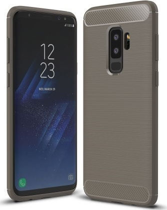 Forcell Carbon Back Cover Σιλικόνης Γκρι (Galaxy S9+)