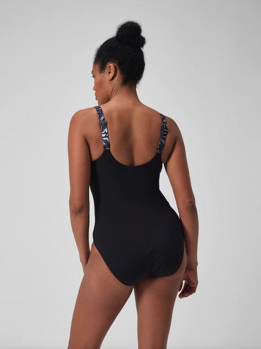 Speedo Splice Γυναικείο Αγωνιστικό Ολόσωμο Μαγιό Κολύμβησης Μαύρο