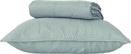 Borea Tropical Set Coverlet Queen Size from Polyester Sky Blue 220x240cm 3pcs