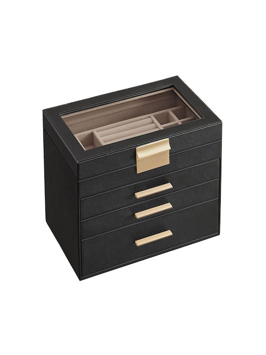 Songmics Jewellery Box Wooden with Drawer 25.1x15.3x21.5cm