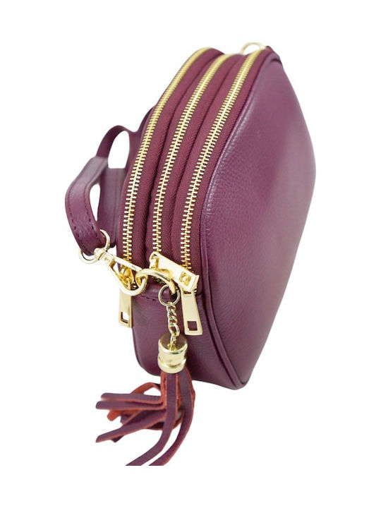 De piele Geantă de damă Crossbody Burgundy