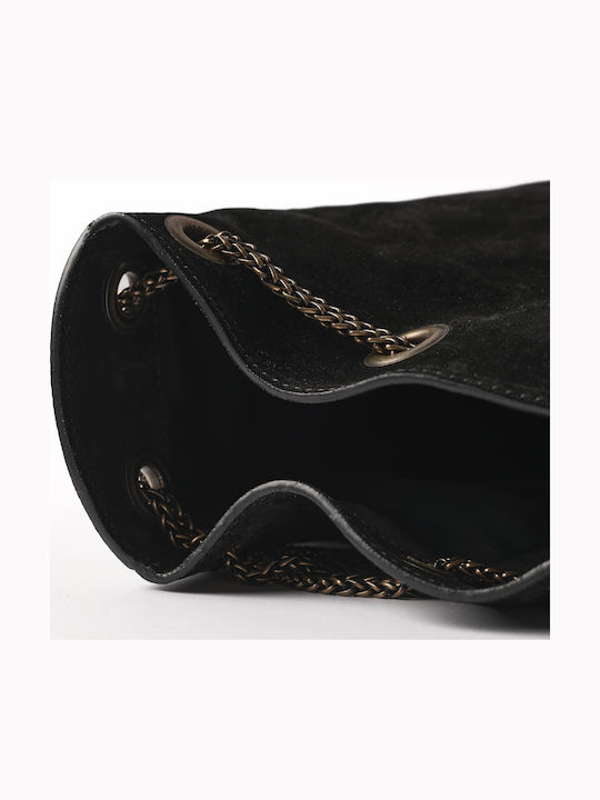 Round Love Leather Women's Shoulder and Crossbody Bag Suede Black 24.E.002-37