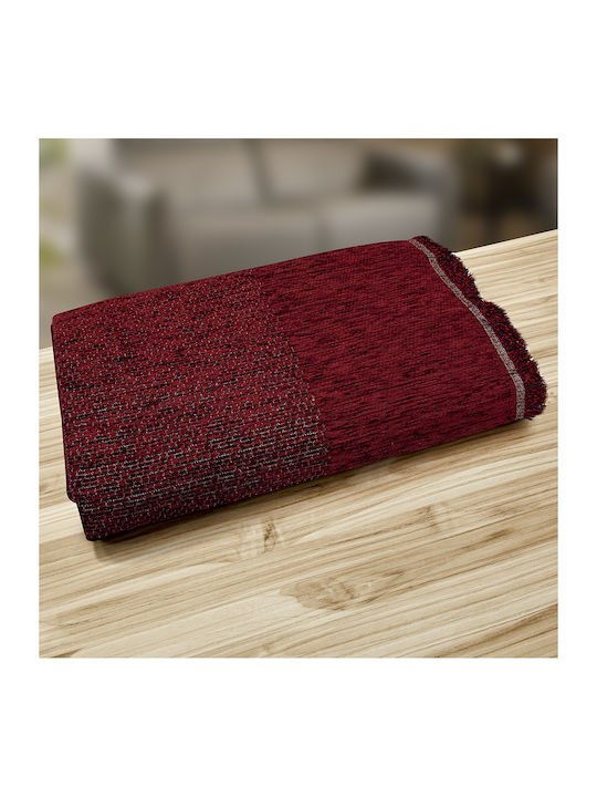 Lino Home Malta Sofa Throw 2 Seater Chenille 180x250cm Burgundy