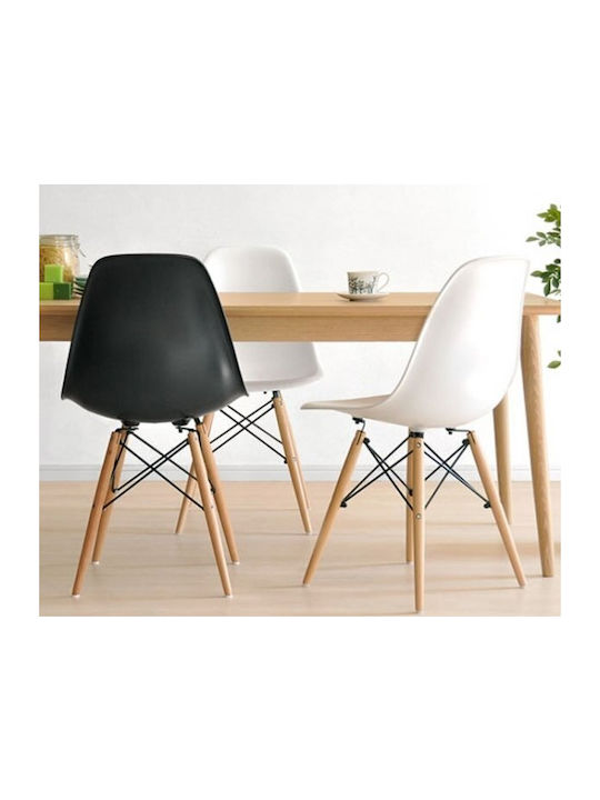 Fiore Kd Dining Room Polypropylene Chair Black 46x53.5x81.5cm