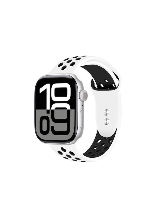 Crong Duo Sport Strap for Apple Watch 44 45 46 49 mm White and Black