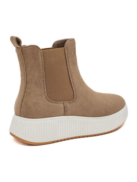 Damen Knöchelstiefel Beige