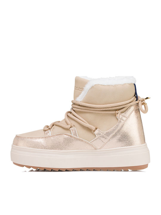 Women's Ankle Boots with Fur Beige