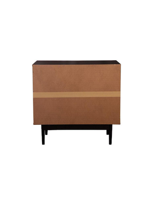 Brooklyn Wooden Chest of Drawers Μαυρο-φυσικό 80x40x75cm