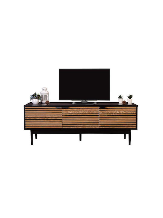 TV Stand Wooden Brooklyn Black-Natural L140xW40xH50cm