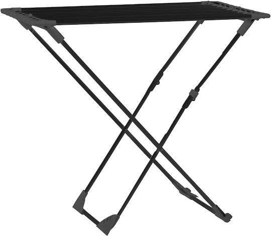 Clothes Dryer Metal Wheels Telescopic Foldable 190 X 95 X 56 Cm Black